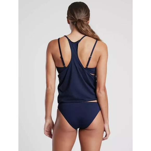 NWT 36 B/C Dress‎ Blue Athleta Seascape Bra Cup Sea Scape Blousy Tankini Top $74 - Picture 2 of 7